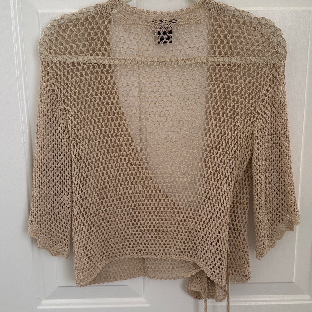 Theory Beige Open-Knit Shrug - Size Large - Picture 8 of 10